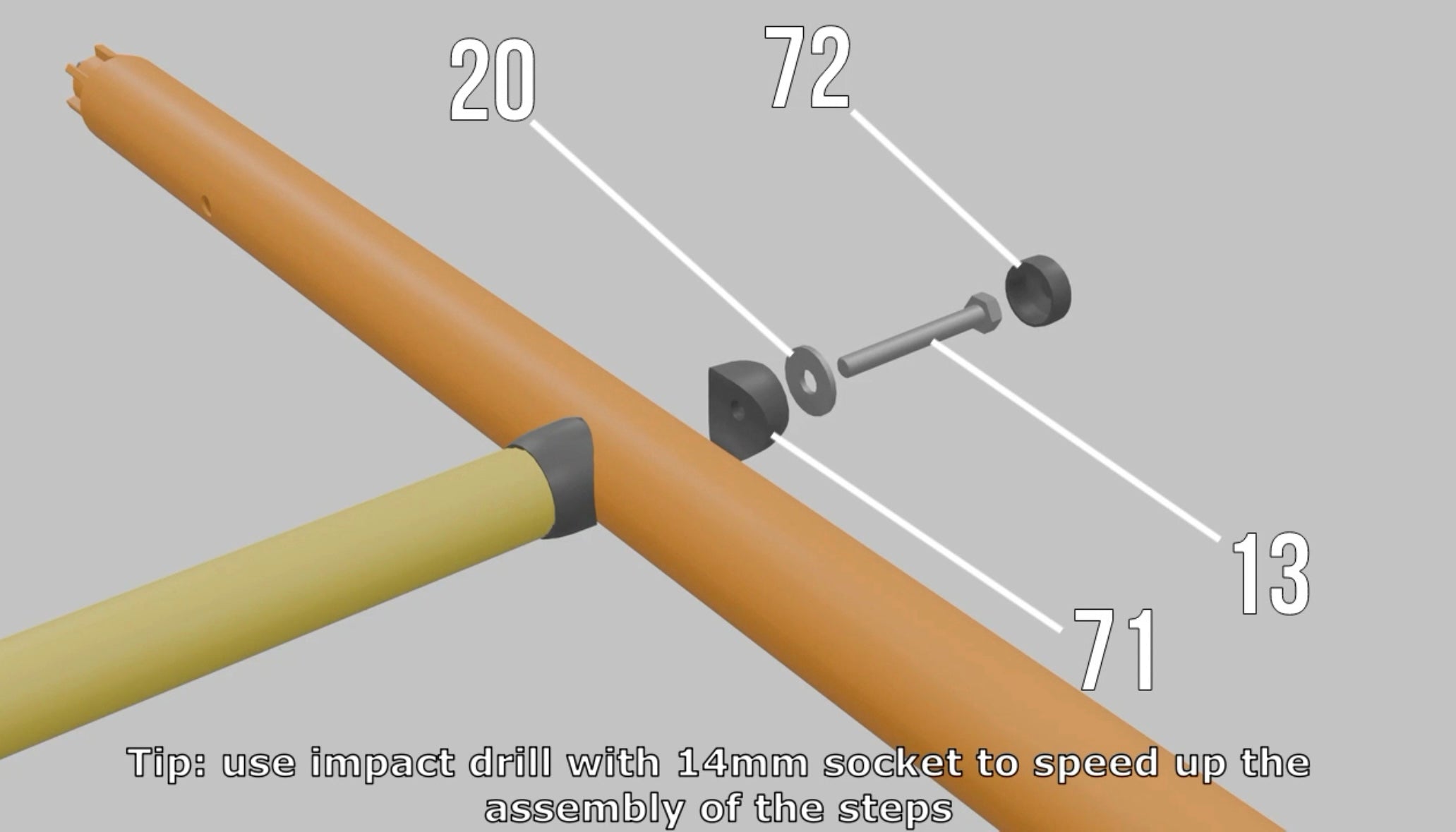 RP: Kit #1 Rung Bolts #13 and Covers #71, #72, #20