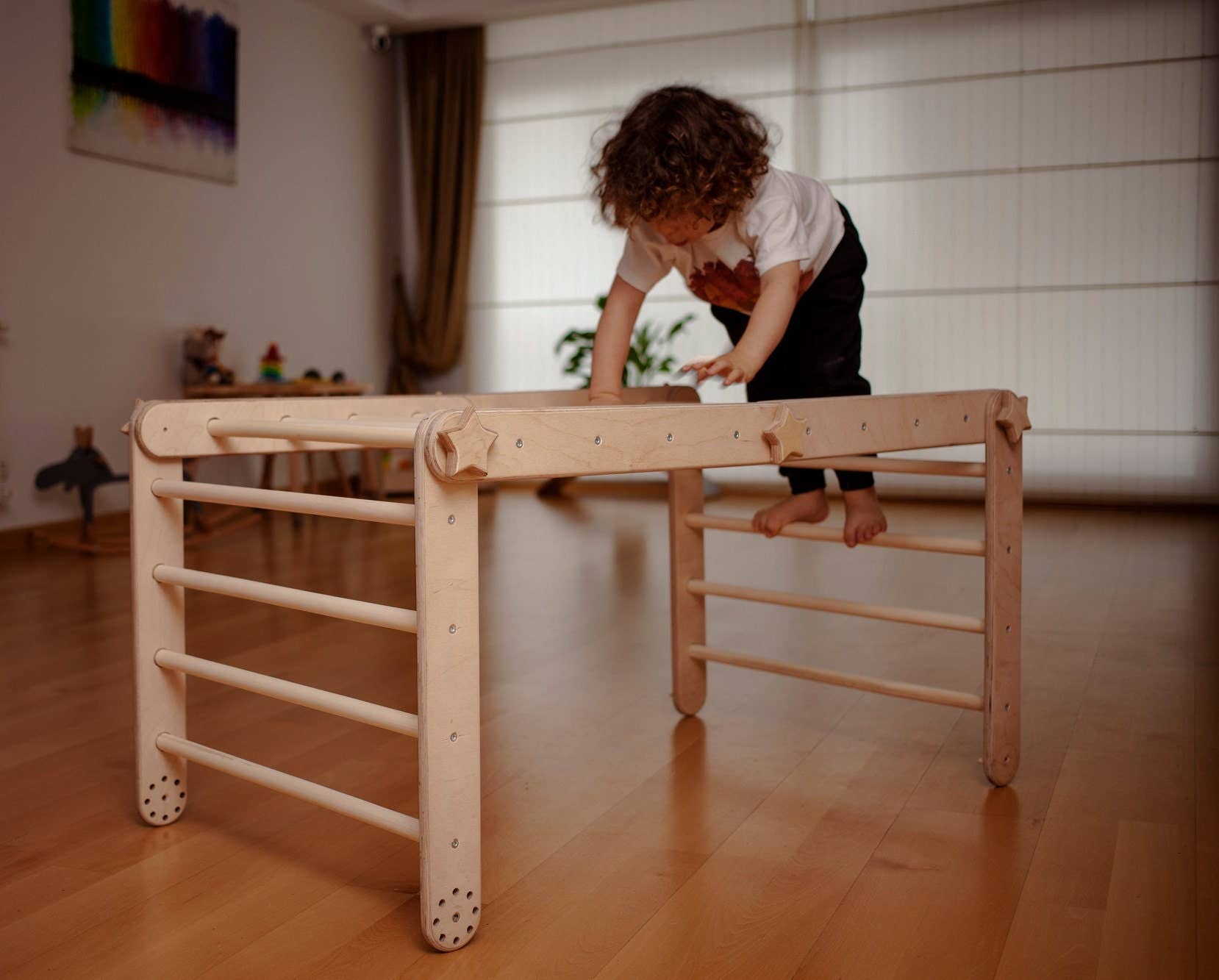 Transformable Indoor Climbing Set For Toddler, Swedish Ladder